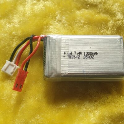 LiPo Battery 1000 mAh 2S 7.4 volt. JST Plug.