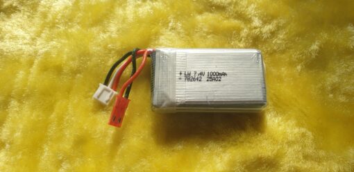 LiPo Battery 1000 mAh 2S 7.4 volt. JST Plug.