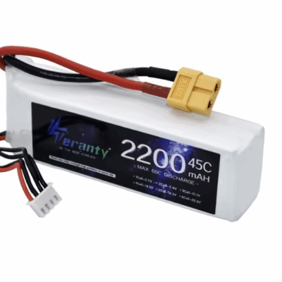 2200 3S 45C LiPo. XT60 outlet plug. Teranty brand so very good.